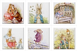 Peter Rabbit Beatrix Potter Bunny Nursery Baby Room Wall Art Backsplash ... - $1,943.11 MXN