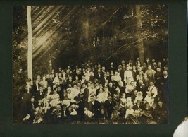 Large Well Dressed Group in Photo in the Trees 1910&#39;s Sun Beams  - $34.61