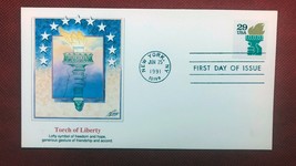 ZAYIX - 1991 US 2513A Fleetwood FDC - Torch / Statue of Liberty die cut imperf. - £1.95 GBP