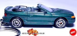 RARE KEY CHAIN GREEN 94~1998 FORD MUSTANG GT CONVERTIBLE CUSTOM LIMITED ... - $38.98