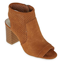 a.n.a. Women&#39; s Tasha Zip Peep Toe Block Heel Booties Whiskey Size 11M NEW - £35.57 GBP