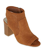 a.n.a. Women&#39; s Tasha Zip Peep Toe Block Heel Booties Whiskey Size 11M NEW - $48.37