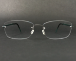 Lindberg Eyeglasses Frames Col. P95 Shiny Green Silver Ribbed Rimless 50... - $242.88