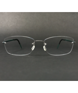 Lindberg Eyeglasses Frames Col. P95 Shiny Green Silver Ribbed Rimless 50... - £194.11 GBP