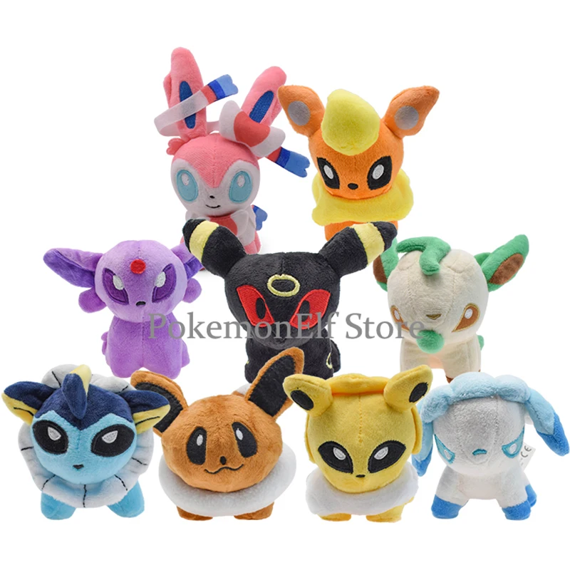 10cm Q Version Eevee Stuffed Plush Toy Pokemon Cute Sylveon Umbreon Espeon - £10.56 GBP+