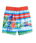 Toddler Boys Size 2T PJ Masks Graphic Striped Swim Trunks Beach Pool Sum... - £9.14 GBP