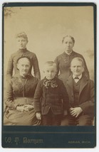 Circa 1890&#39;S Id&#39;d Cabinet Card Family Mom Dad Kids Grandmother Barnum Adrian Mi - £7.57 GBP