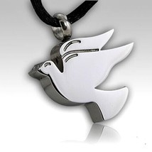 Stainless Steel Dove Funeral Cremation Urn Memorial Pendant Jewelry - £78.56 GBP
