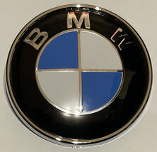 BMW 74mm Bonnet Boot Hood Trunk Emblem Badge Round Silver Base - $18.30