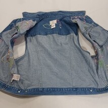 Susan Bristol Casuals Women's Blue Denim Vest Button Up Floral Size Large image 9