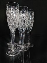 Faberge Clear Crystal Flute Glasses Set of 6 image 9
