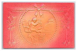 Cupid at Desk To My Valentine Airbrushed High Relief DB Postcard V17 - £3.83 GBP