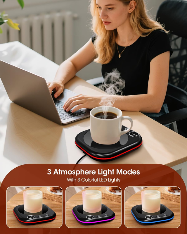 Mug Warmer - 3 Temp Setting 113°F 131°F 167°F - Ambient Light - Coffee Mug Warme Item image 4