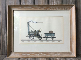 Vintage Print of Antique Rocket Train by Scott Framed - £24.29 GBP