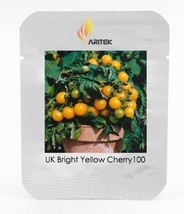 UK Organic Bright Yellow Round Cherry Tomato Seeds, Professional Pack, 100 Seeds - £2.79 GBP