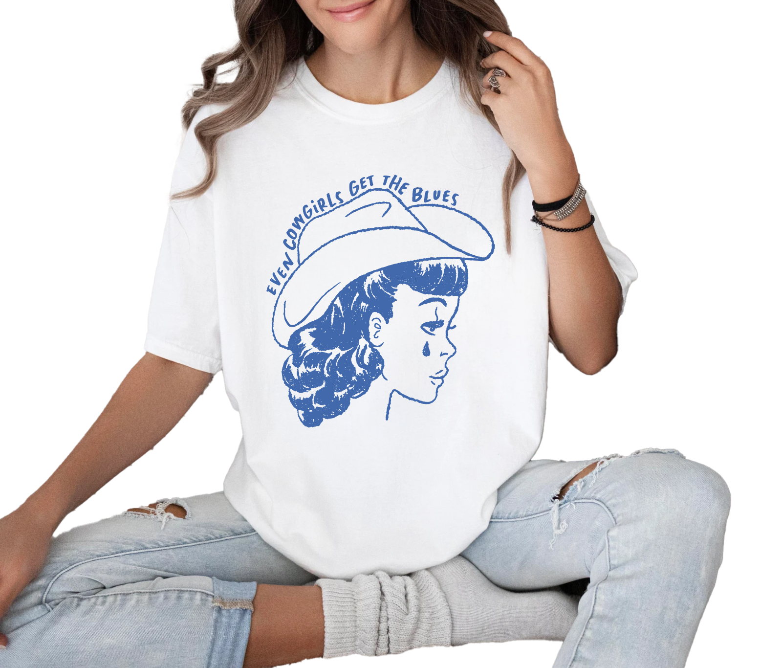 Even Cowgirls Get The Blues, Comfort Colors Shirt, Cowgirl fashion, Cowgirl shir