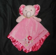 Carter&#39;s Mommy Loves Me Pink Elephant Security Blanket Rattle Stuffed Plush Toy - £29.01 GBP