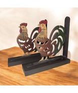 VTG Rooster Pair Of Book Ends Country Style Cast Iron Hand Painted On Wo... - $753.77 MXN