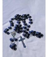 Midnight Mercy – Black Glass Rosary with Divine Mercy CenterpieceA62 - $29.69