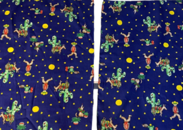 Stars Ski Moon Christmas Light Cactus with Donkey  Cotton  Fabric Panel 20X 20 - £11.86 GBP
