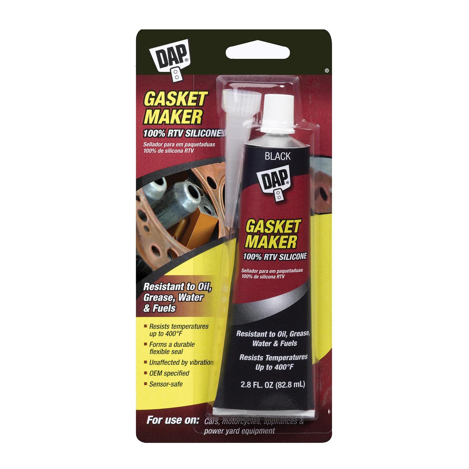 DAP Gasket 100% RTV Silicone Rubber Sealant, Black, 2.8 Oz (7079800754) - £15.49 GBP+