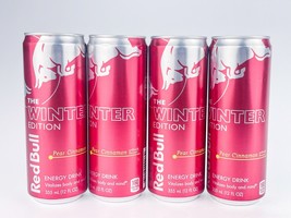 Red Bull Energy Drink Winter Edition 2023 Pear Cinnamon 12oz Lot Of 4 bb... - $37.68