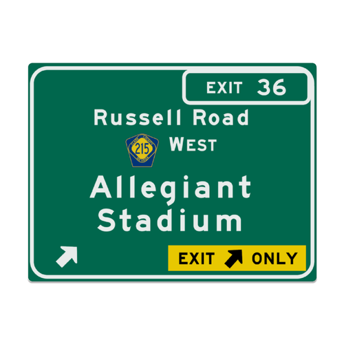 Replica Allegiant Stadium Metal Highway Sign - $24.00 - $34.00
