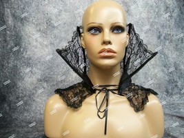 Gothic Black Lace Standup Collar Corset Style Choker Vampire Madame Evil... - $441.72 MXN