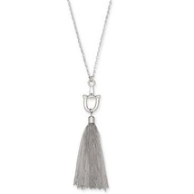 Charter Club Silver-Tone Chain Tassel Pendant Necklace - £17.12 GBP