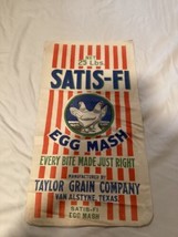 Egg Mash Chicken Cloth Feed Sack 25 lbs Taylor Grain Co Van Alstyne Texas - £19.53 GBP