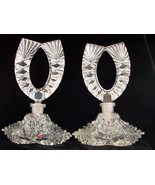 Amazing Pair of Vintage Czech Perfume Bottles~RARE~Signed~6.75&quot;~Dauber I... - £215.31 GBP