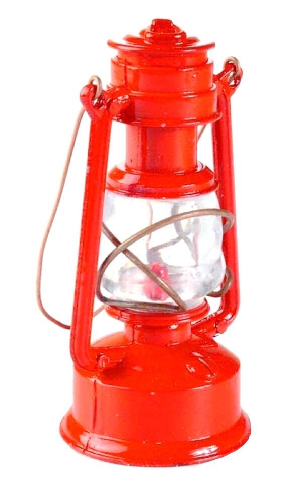 Old Time Red Painted Lantern Die Cast Metal Collectible Pencil Sharpener - $7.99