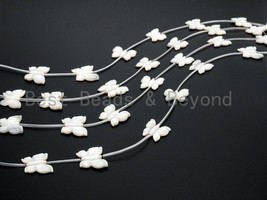 1/10 pcs Natural Mother of Pearl beads, 16x20mm White Pearl Carved Butterfly - $3.90+