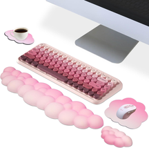 4Pcs Pink Ergonomic Arm Support for Computer Desk Cloud Mouse Pad Wrist Rest Set - £27.68 GBP