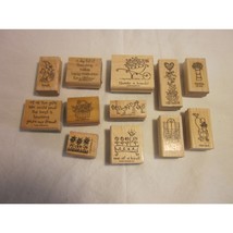 Rubber Wooden Stamp Lot Of 12 Mixed Brands Variety Craft Scrapbook Cards  - £11.84 GBP