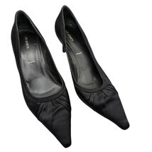 St. John Black Satin Pointed Toe Heels Size 9B Made In Italy - $48.00