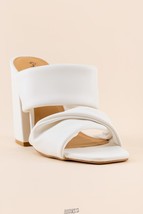 Qupid Cage Heeled Sandal White (Size 7.5 W) Women&#39;s Shoes - £25.89 GBP