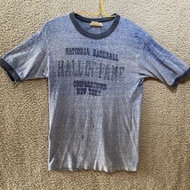 VTG Blue Ringer Cooperstown Baseball Hall of Fame T-shirt Hanes Sz S Mad... - $22.50