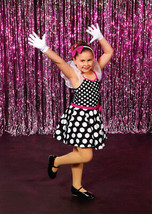 Polka Dot Costume Dress Minnie Mouse Girl&#39;s M 8-9 Halloween Dance Medium - £20.88 GBP