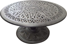 Patio 36 in pedestal coffee outdoor cast aluminum table Antique Bronze - £439.77 GBP