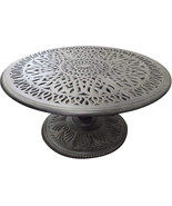 Patio 36 in pedestal coffee outdoor cast aluminum table Antique Bronze - $773.24 CAD