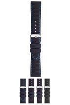 Morellato Livenza (Ec) Watch Strap - Black/Light Blue - 20mm - Chrome-plated Sta - £28.17 GBP