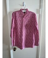 New Ariat Shirt Mens M Button Down Pink White Paisley Long Sleeve Wester... - $38.61