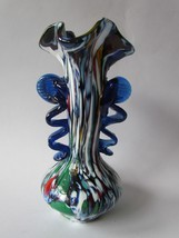 Vintage vase made of colored Murano glass 18.5 cm. - £37.36 GBP