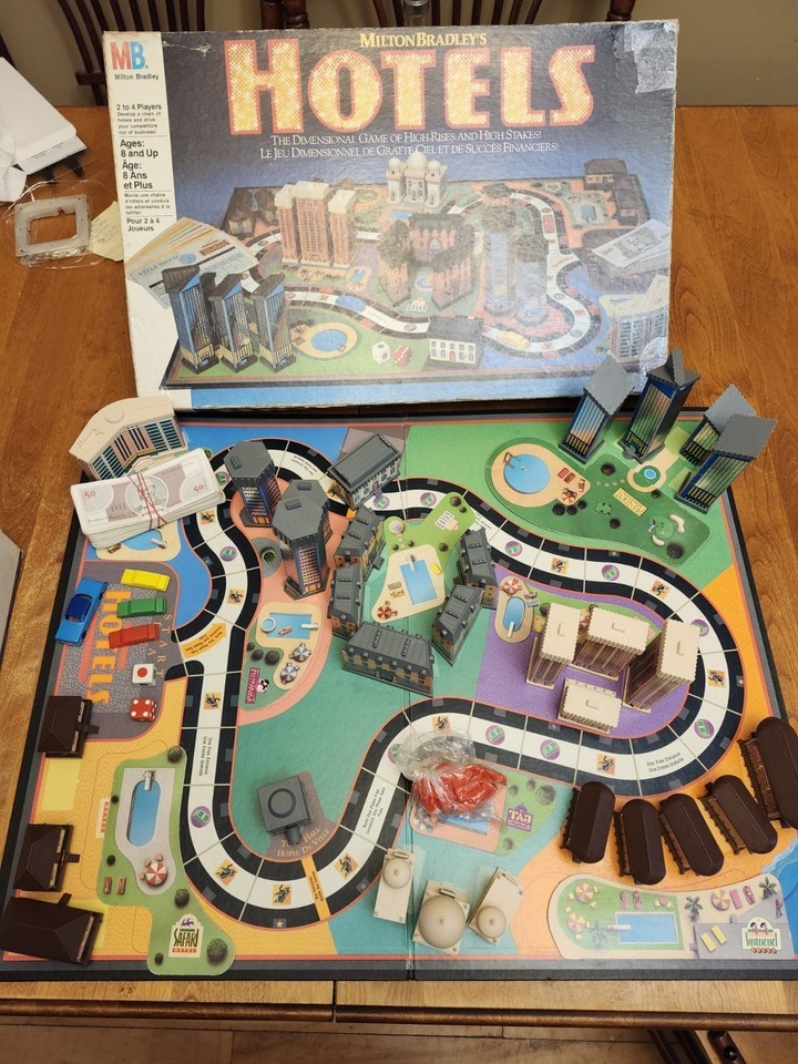 Vintage Hotels Board Game Milton Bradley 1987 **PLS READ - $71.58