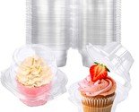 50 Pack Individual Cupcake Containers Plastic Cupcake Boxes Cupcake Hold... - £15.85 GBP