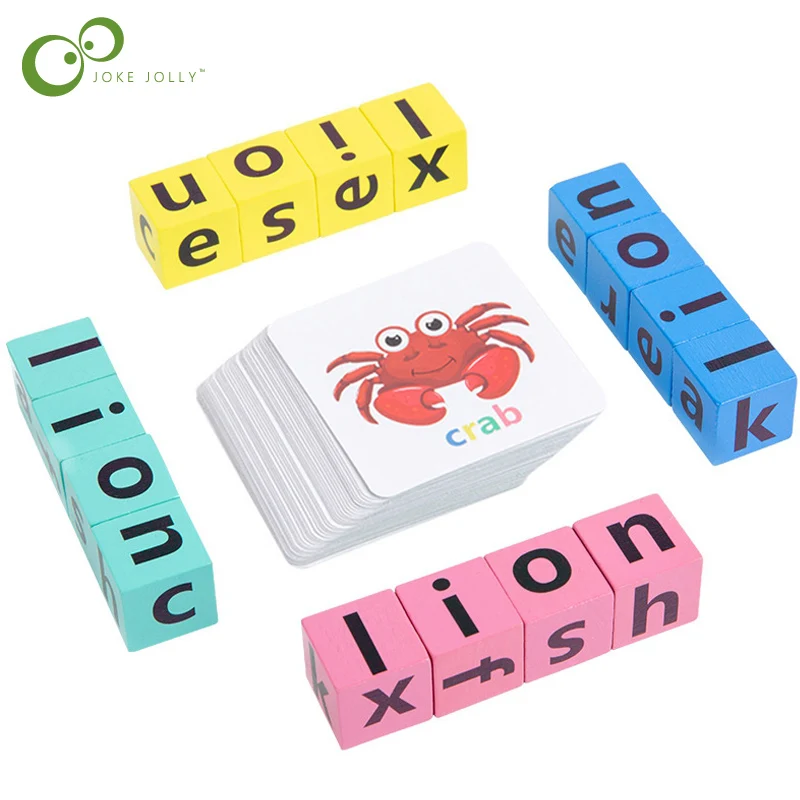 Wooden Blocks Letter Spelling Game with Storage Bag Children Early Education - £14.01 GBP