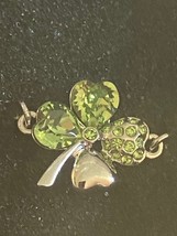 Green Four Leaf Clover Bracelet Swarovski Crystal - $9.50