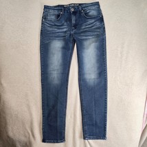 Vintage Genes Black Jeans Mens 36x32 Straight Leg Denim Distressed Whiskers Fade - £31.37 GBP
