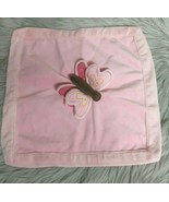 Amy Coe Pink Butterfly Baby Lovey Security Blanket Plush Size 14&quot; x 14&quot; - £10.07 GBP
